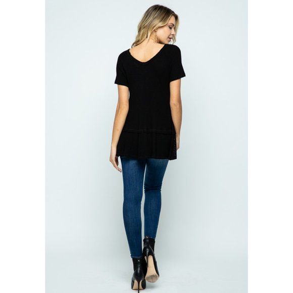 Vocal Waffle Knit Swing Top Sparkle Bling - Picture 6 of 11